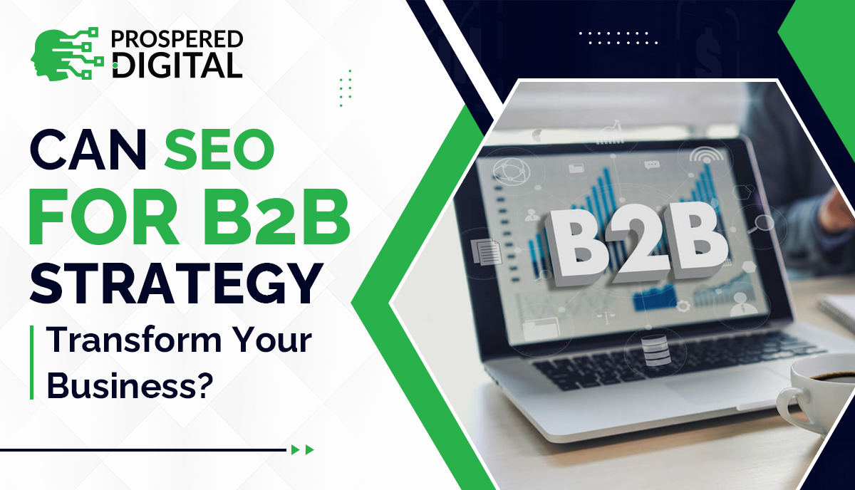 This image is showing a text "How Can SEO For B2B Strategy Transform Your Business?"