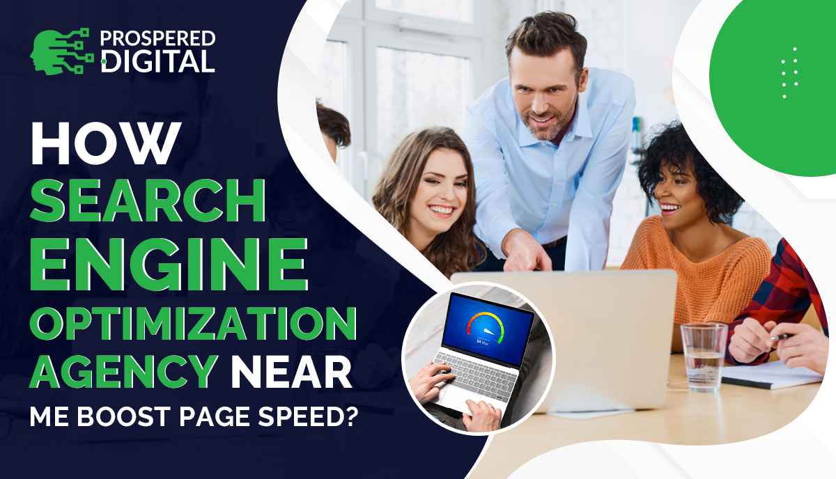 The Experts From Search Engine Optimization Agency Near Me are looking at a laptop to build strategy for maximize page speed.